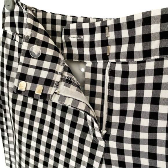 ANN TAYLOR Factory Ankle Crop Pants, Gingham Check, Black/White, Women's… - Picture 4 of 15